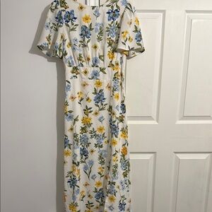 Sugar lips. Floral Midi Dress in Blue and Yellow